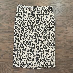 Iris Setlakwe Cheetah Midi Pencil Skirt - Wool Blend Size 10